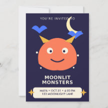 Monde Monsters Kinder Halloween-Geburtstags-Einlad