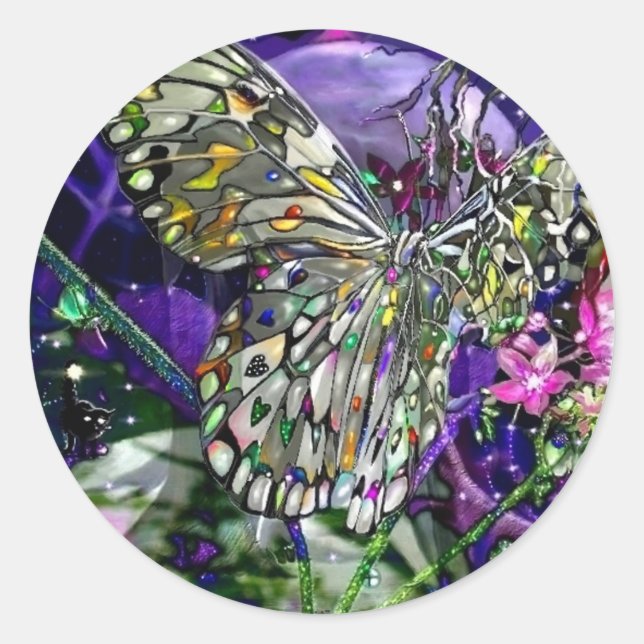 Mondeinfluss Runder Aufkleber (Vorderseite)