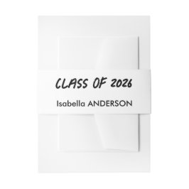 Mondern Black and White Graduation Einladungsbanderole