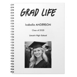 Mondern Black and White Graduation Notizblock