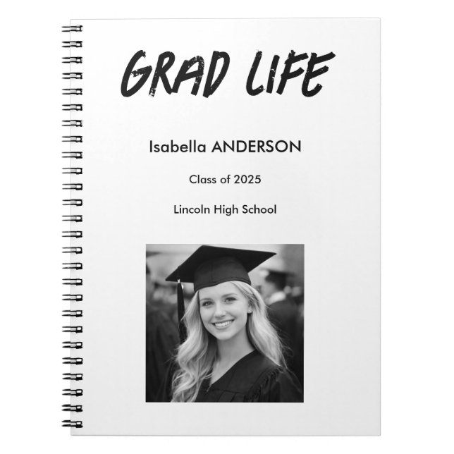 Mondern Black and White Graduation  Notizblock (Vorderseite)