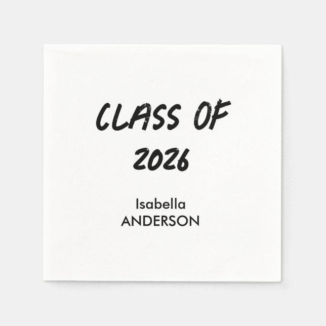 Mondern Black and White Graduation  Serviette (Vorderseite)