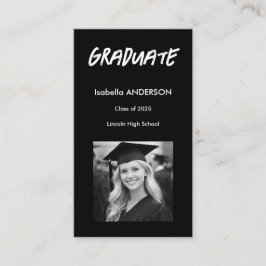 Mondern Black and White Graduation Visitenkarte