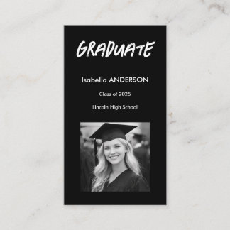Mondern Black and White Graduation Visitenkarte