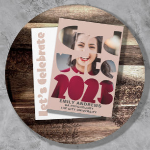 Mondern Simple Abschluss Foto Rose Gold Einladung