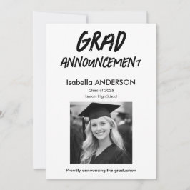 MondernBlack and White Graduation Announcement Einladung
