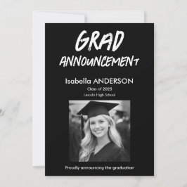 MondernBlack and White Graduation Announcement Einladung