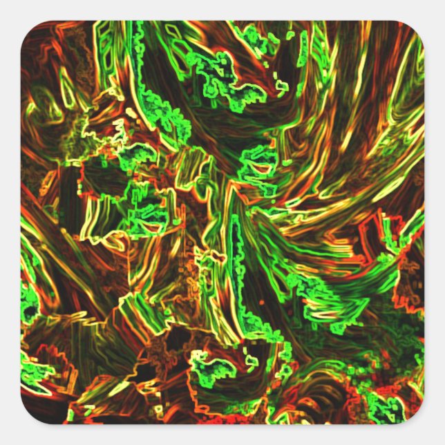 Mondfeuer Quadratischer Aufkleber (Vorderseite)