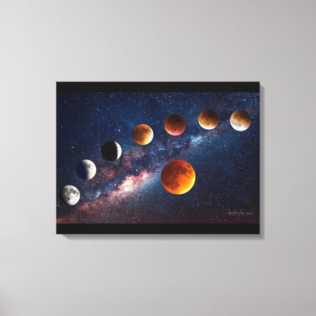 Mondfinsternis 24x18 Wrapped Canvas Leinwanddruck (Vorderseite)