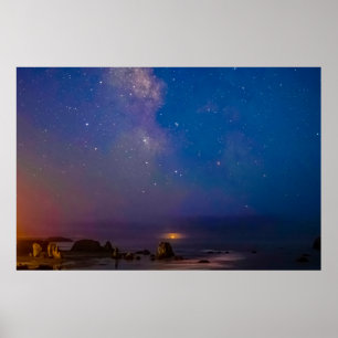 Mondfinsternis & Milchstraße Bandon Beach, Orego Poster
