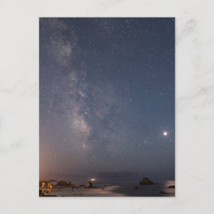 Mondfinsternis & Milchstraße   Bandon Beach Oregon Postkarte