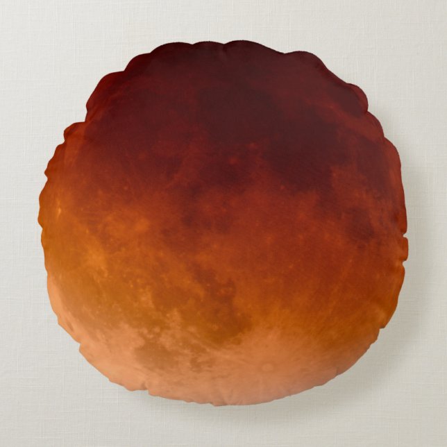 Mondfinsternis Orange Mond Moon Rundes Kissen (Vorderseite)