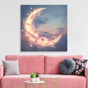 Mondflüstern Mandala Boho-Wandkunst Leinwanddruck