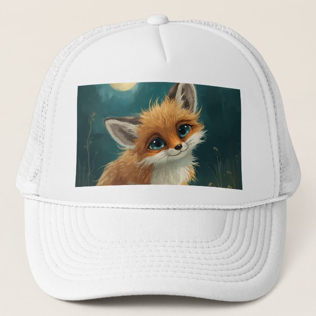 Mondfuchs, nächtlicher Wald  Truckerkappe (Vorderseite)