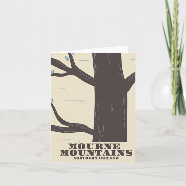 Mondgebirge Nord-Irland Reiseplakat Feiertagskarte (Vorderseite)