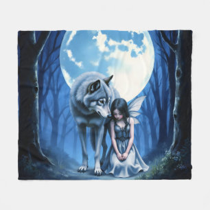 Mondgebundene Verbindung – Der Wolf und die gothis Fleecedecke