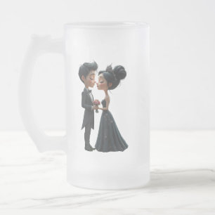 Mondgelübde – Ein süßer gotischer Hochzeitsmoment. Mattglas Bierglas