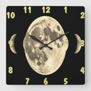 Mondglühende Uhr - Kosmische Wand Kunst