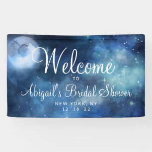 Mondhimmel Vollmond Galaxie Brautparty Willkommen Banner