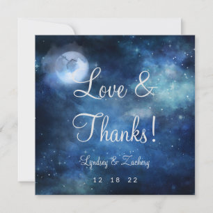 Mondhimmel Vollmond Hochzeitsliebe und Dankeschön Dankeskarte