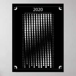 Mondkalender 2020 - Schwarz Poster