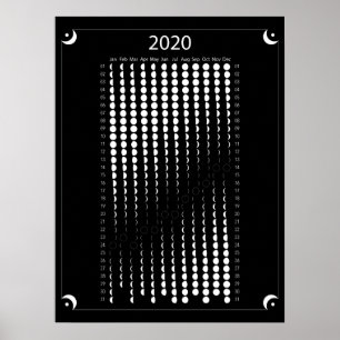 Mondkalender 2020 - Schwarz Poster