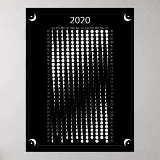 Mondkalender 2020 - Schwarz Poster