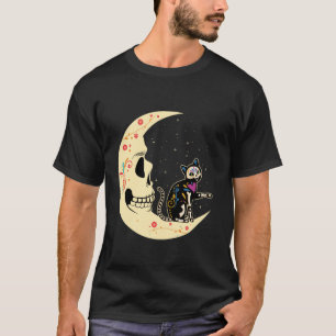 Mondkatze Mexikanische Seelen Tag Der Toten Dia De T-Shirt