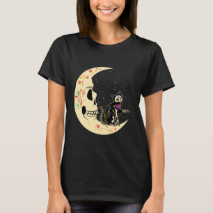 Mondkatze Mexikanische Seelen Tag der Toten Dia De T-Shirt