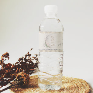 Mondkind Boho Hippie Babyparty Wasserflaschenetikett