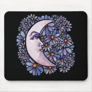 Mondkind Mond Göttin Kunst Mond Kind Lila Mousepad