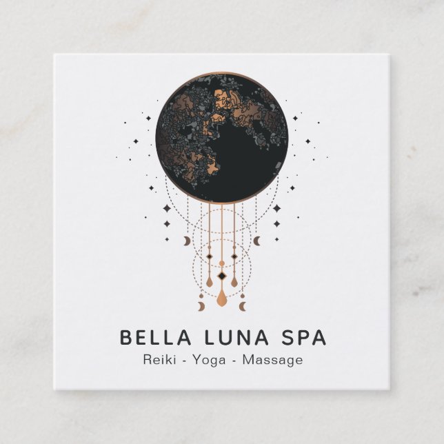 *~* Mondkosmos Moon Shaman Universum Quadratische Visitenkarte (Vorderseite)