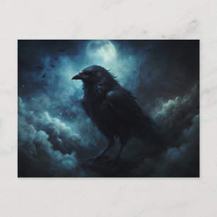 Mondkrähen Halloween Postkarte