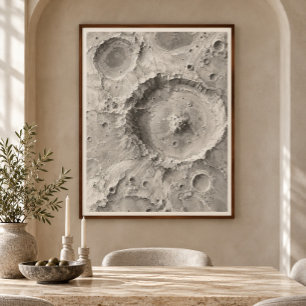 Mondkrater-Topographie-Kunstprint Poster