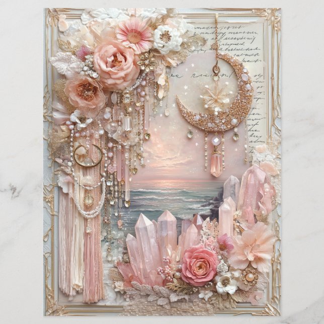 Mondkristalle Junk Journal Scrapbook Papier (Vorderseite)