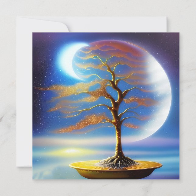 Mondlandschaft-Bonsai Karte (Vorderseite)