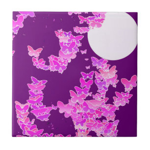 Mondlandschaft mit Schmetterlingen - Orchideen, Am Fliese