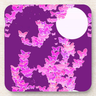 Mondlandschaft mit Schmetterlingen - Orchideen, Am Getränkeuntersetzer
