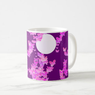 Mondlandschaft mit Schmetterlingen - Orchideen, Am Tasse