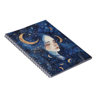 Mondlandschafts-Spiraljournal Notizblock