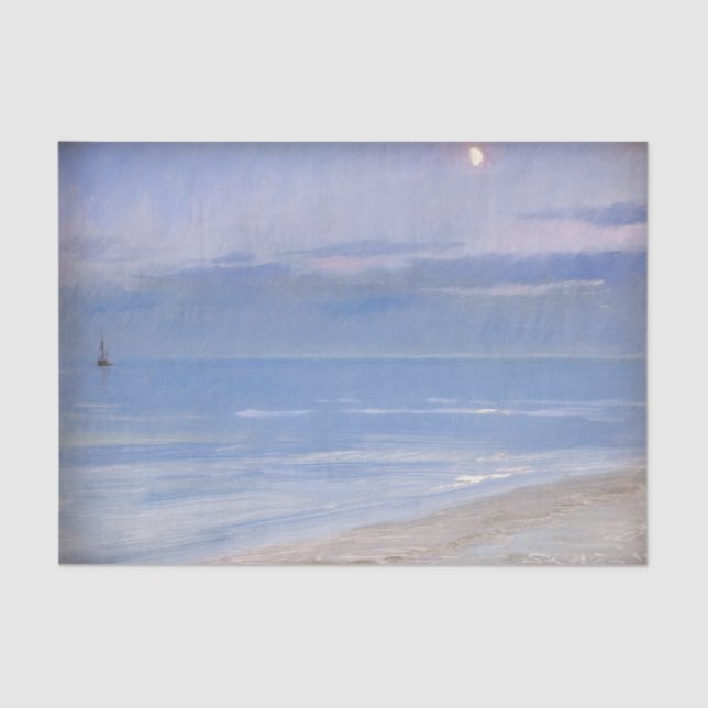 Mondlicht am Skagen Beach von P.S. Krøyer, Art Seidenpapier (Vorderseite)