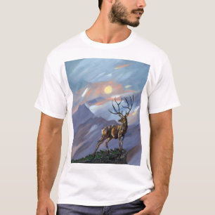 Mondlicht auf dem Berg - Abstrakte Farbe T-Shirt