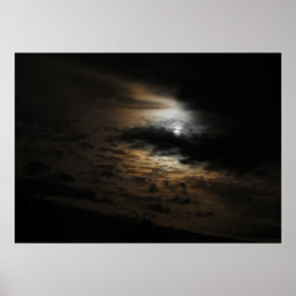 Mondlicht auf Wolken Night Sky Foto Poster