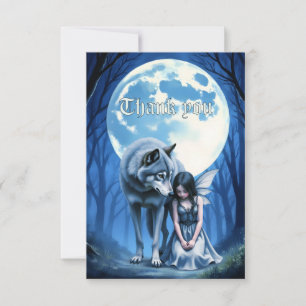 Mondlicht-Band – Der Wolf und die gothische Fee. Dankeskarte