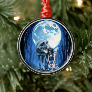 Mondlicht-Band – Der Wolf und die gothische Fee. Ornament Aus Metall