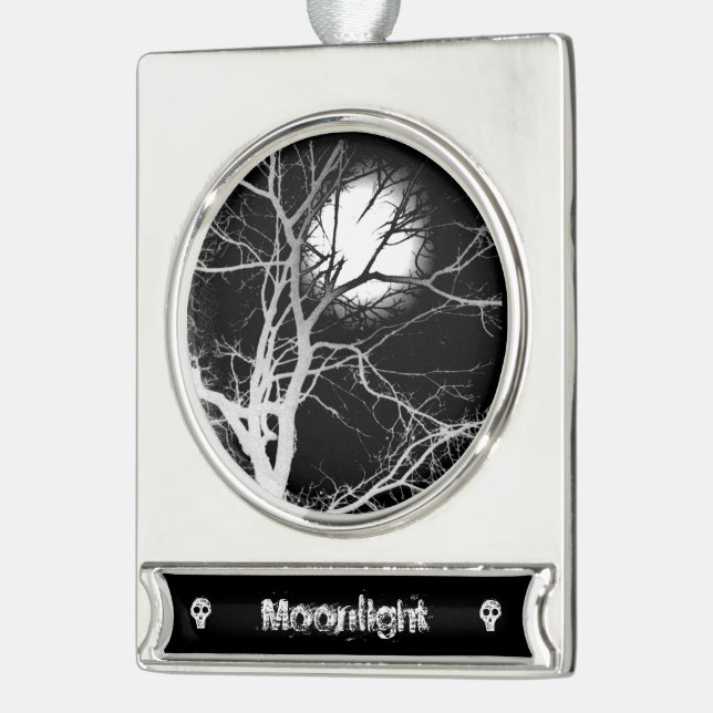 Mondlicht Banner-Ornament Silber (Links)