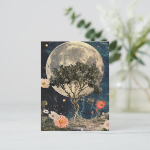 Mondlicht-Bäume und Blüten Postkarte