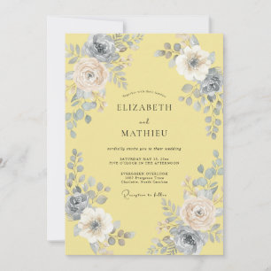 Mondlicht-Butter-Gelb-Blatt-Hochzeit Einladung