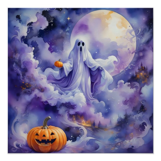 Mondlicht, das Spooky-Specter und seine Pumpkins Poster (Vorderseite)