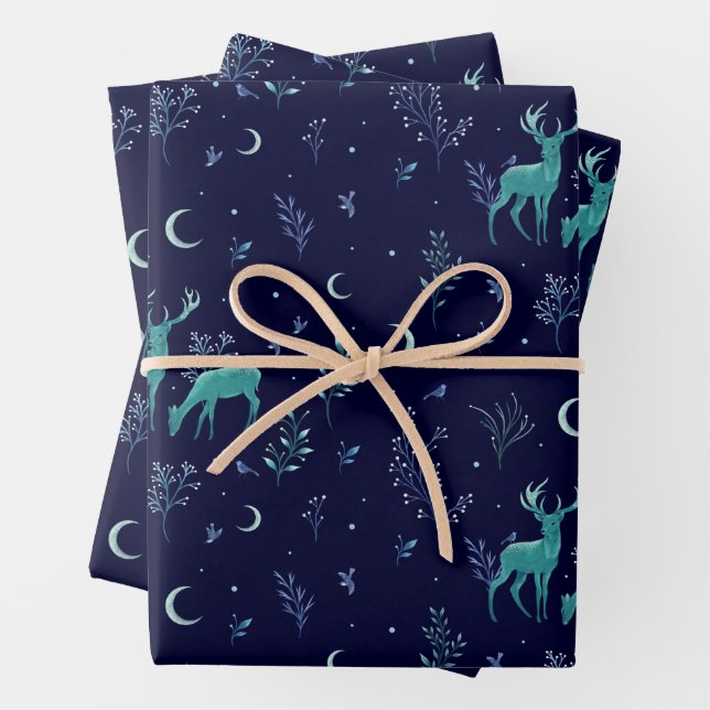 Mondlicht Deer Geschenkpapier Set (Beispiel)
